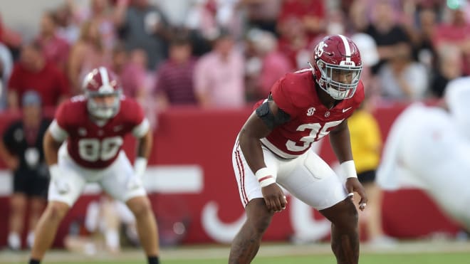 Alabama linebacker Jeremiah Alexander (35). Photo | Alabama Athletics