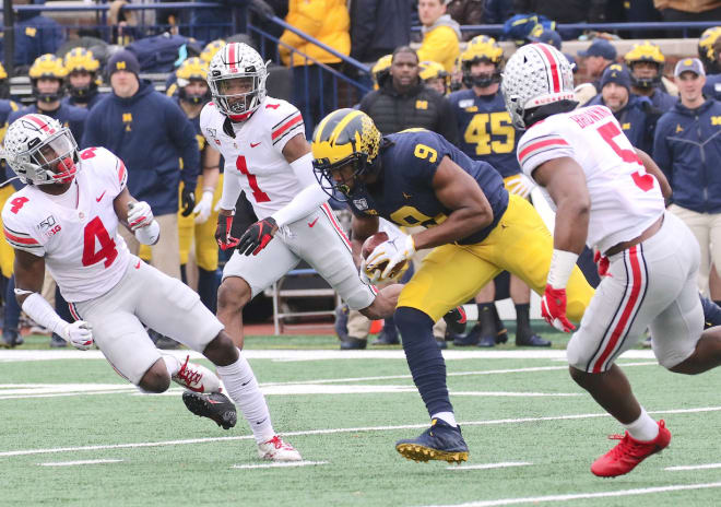 Michigan Wolverines football junior wideout Donovan Peoples-Jones' 33 receptions this season are tied with junior receiver Nico Collins for the second most on the team.