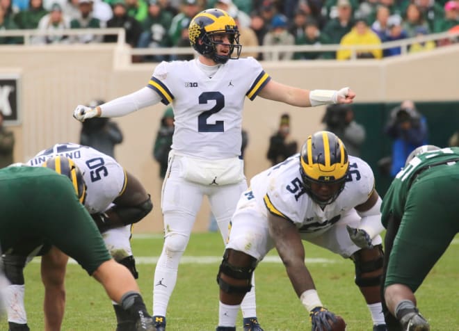 Junior quarterback Shea Patterson's 65.1 completion percentage is the fourth best in the Big Ten.