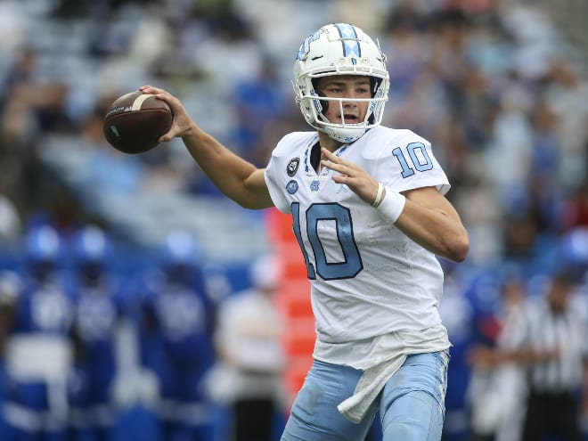 North Carolina junior quarterback Drake Maye plays at NC State at 8 p.m. Saturday on the ACC Network.