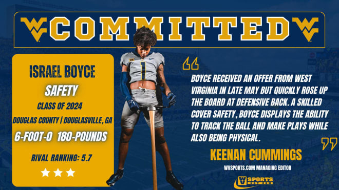 Boyce is another strong addition to the West Virginia Mountaineers secondary.