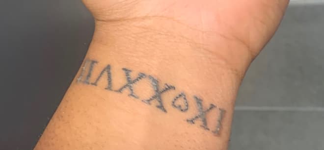 Alabama offensive lineman Emil Ekiyor Jr. got a tattoo of his late grandmother's birthday on his wrist this offseason. Submitted photo
