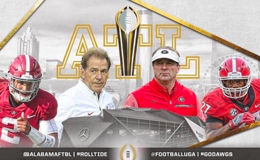 Alabama 12-1 will take on Georgia 13-1 for the college football national championship 