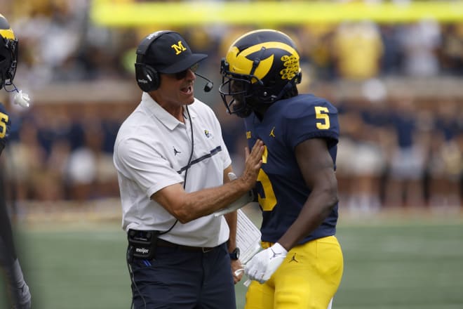 Michigan Wolverines head football coach Jim Harbaugh picked up his 52nd win as U-M's head man last week.