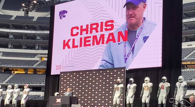 Kansas State head coach Chris Klieman took the stage Tuesday in Arlington.