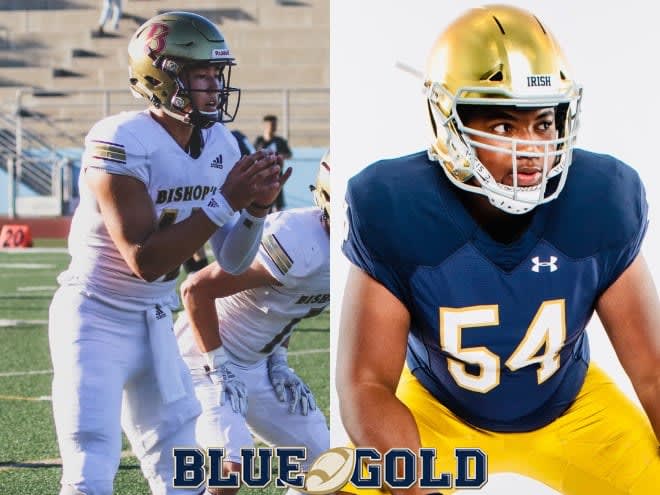 Tyler Buchner and Blake Fisher were two of three Notre Dame recruits chosen for the preseason USA Today All-American team, all on the second unit.