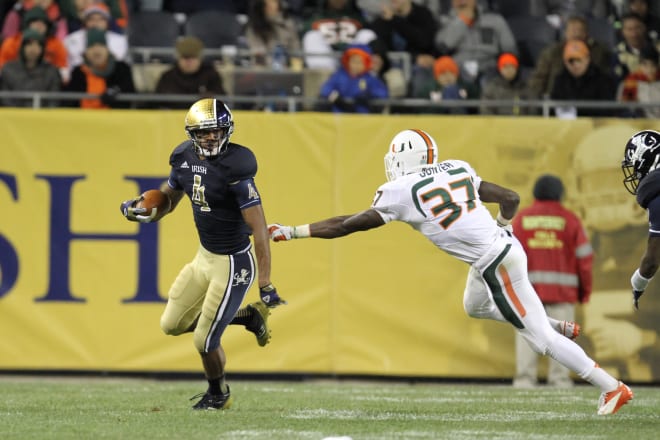 Notre Dame Fighting Irish football running back George Atkinson III in a 41-3 win over Miami at Chicago’s Soldier Field in 2012