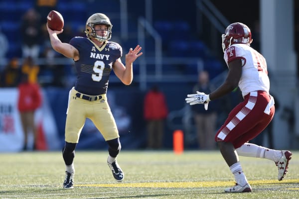 Quarterback Zach Abey and Navy were forced to pass much more often in the 34-26 loss at Temple Nov. 2.