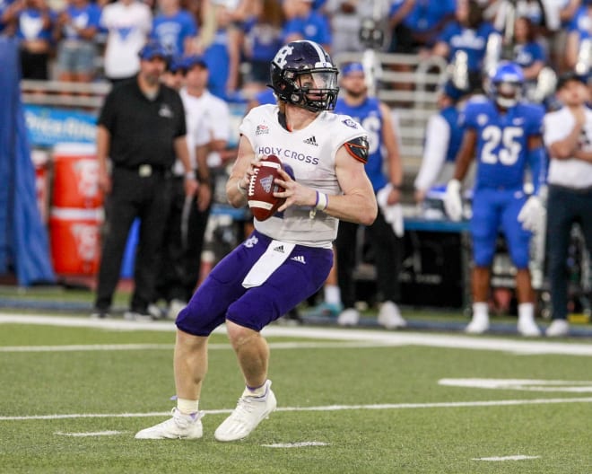 Holy Cross quarterback Matthew Sluka has entered the transfer portal.