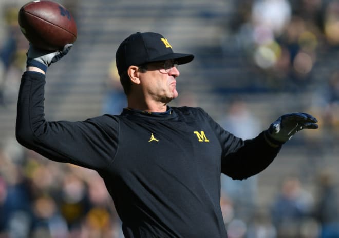 Michigan Wolverines head football coach Jim Harbaugh has won 49 games at U-M.