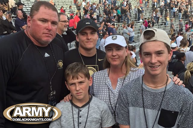 Rivals 3-star LB Brandon Mays (center) with his family at the Army-Temple game at West Point