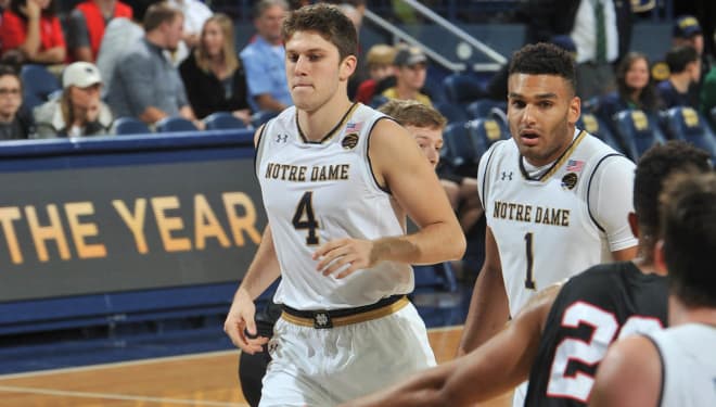 Ryan, who is expected to be a key bench player for the Irish, scored six points in 14 minutes of action during Notre Dame’s 103-48 win over Catholic.