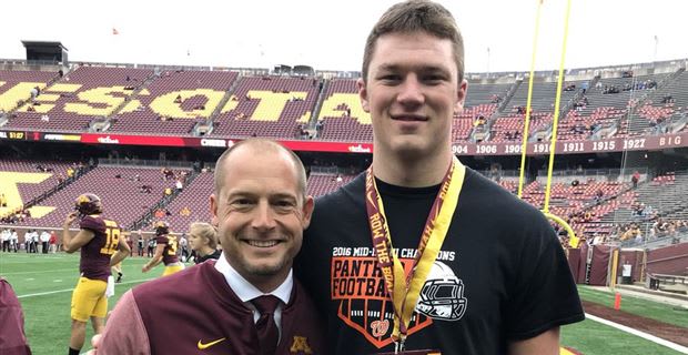 JJ Guedet with PJ Fleck this fall.
