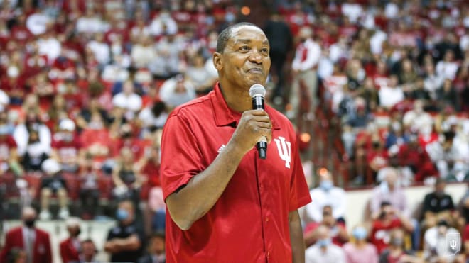 Isiah Thomas returned to Assembly Hall on Saturday to deliver emotion speech to fans. (IU Athletics)