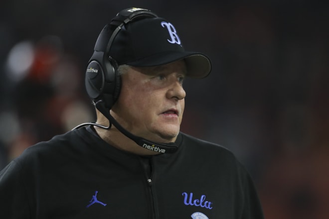 UCLA head coach Chip Kelly is reportedly in consideration for an NFL offensive coordinator job with the Washington Commanders.