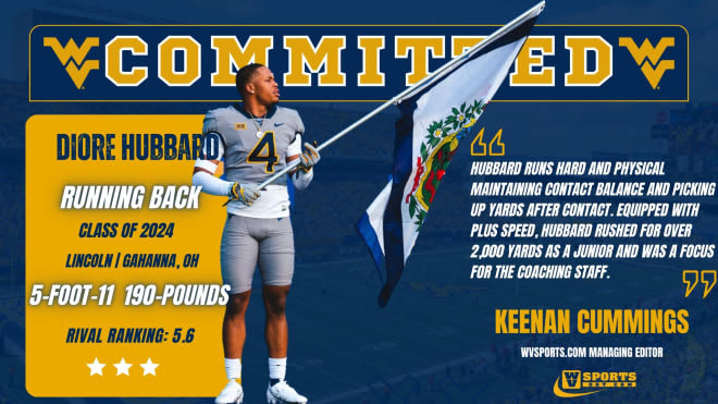Hubbard gives the West Virginia Mountaineers football program a running back commit.