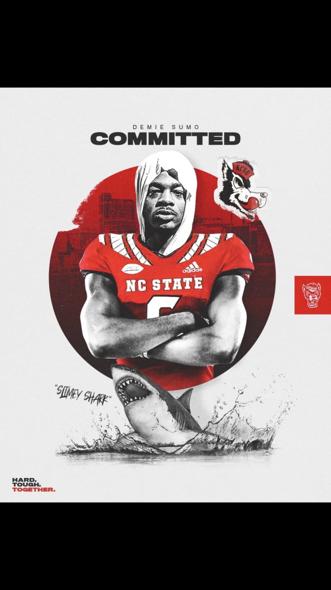 Sumo's commitment graphic from NC State Wolfpack football included a reference to "Slimey Shark."