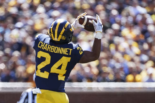 Freshman tailback Zach Charbonnet was one of the brightest spots in Michigan's win over Army.