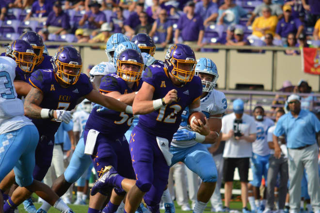 ECU quarterback Holton Ahlers' status for Saturday's game will likely be a game day decision for Scottie Montgomery.