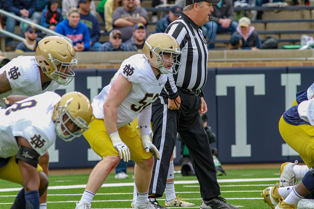 Freshman Bo Bauer (52) is one of four linebacker recruits in Notre Dame's 2018 haul.