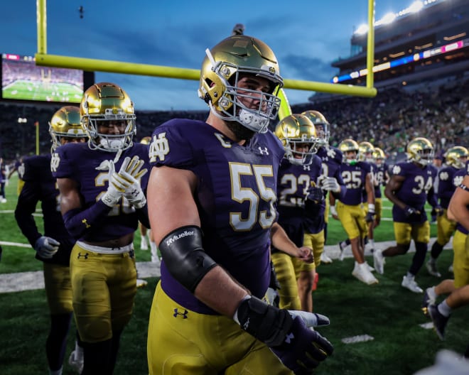 Former Notre Dame offensive lineman Jarrett Patterson brings position versatility to his new team.