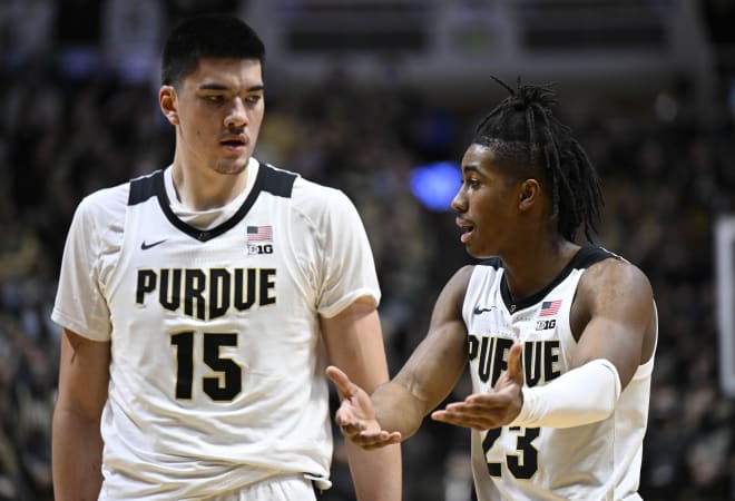 Purdue's Zach Edey and Jaden Ivey
