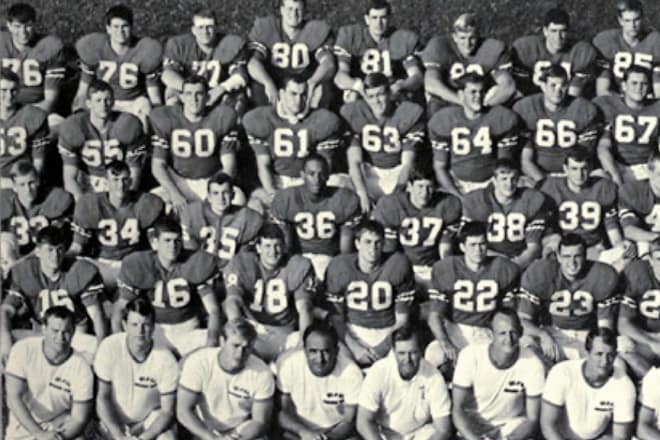 No. 36 James Hurley, Georgia’s first black player to see game action, poses with the 1967 Bullpups team.