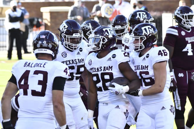 Aggie running back Isaiah Spiller, No. 28. 