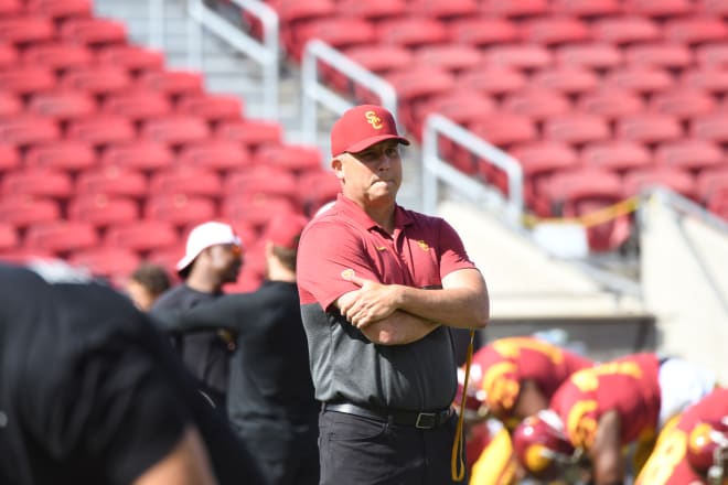 USC coach Clay Helton is 8-9 since the start of last sesaon, including a 3-2 mark so far this fall.