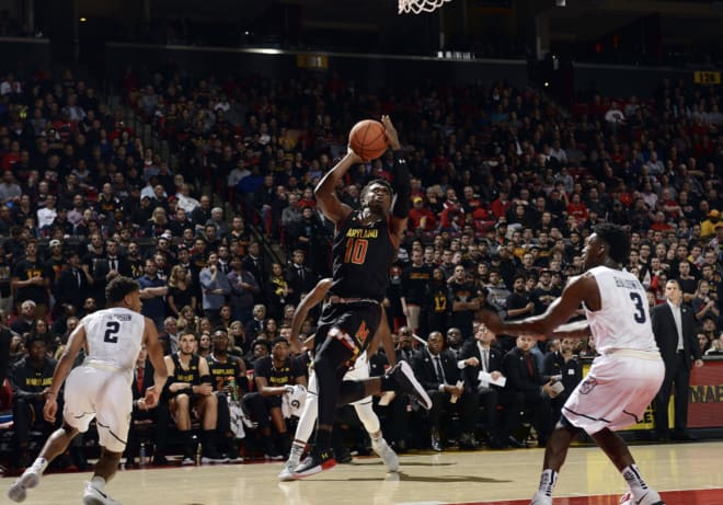 Freshman guard Darryl Morsell (No. 10) has quickly become a key cog in the Terps' backcourt. 