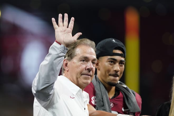 Nick Saban and Bryce Young