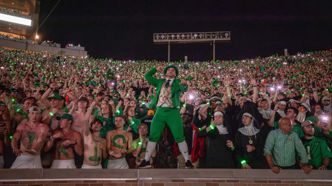 Notre Dame broke out the green and the LED wristbands for its Saturday night showdown with Ohio State.