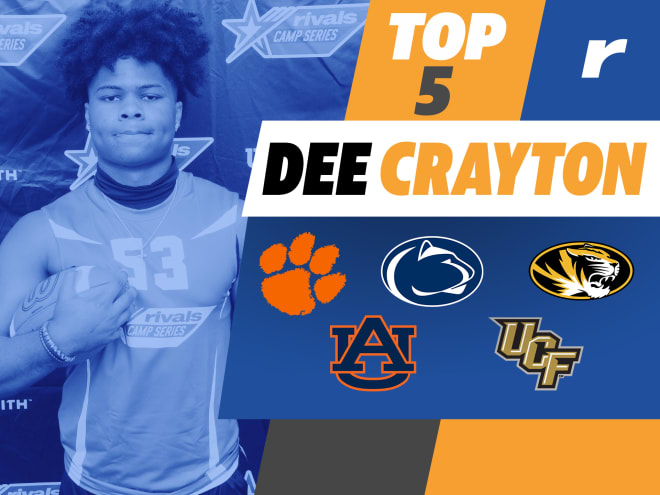 Georgia linebacker Dee Crayton covers his top-five
