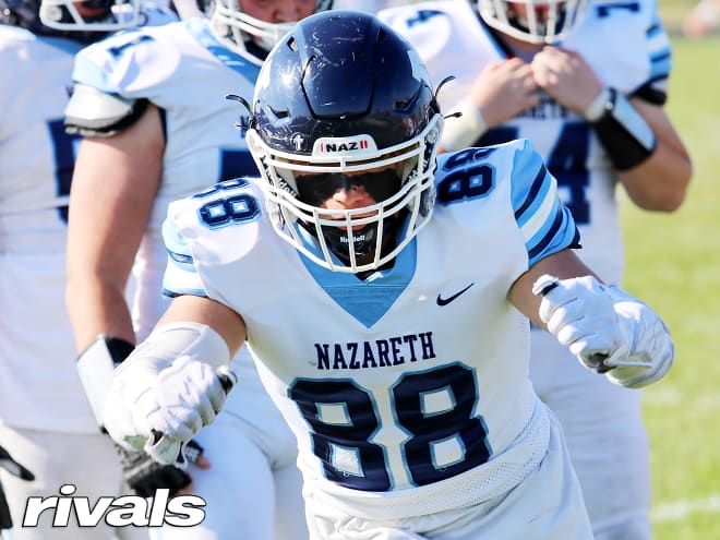 Nazareth Academy sophomore DE Gabe Kaminski is a major impact player. 