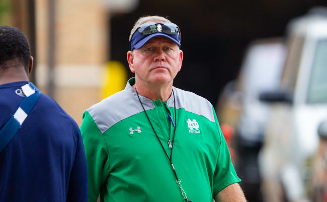 Notre Dame head coach Brian Kelly addressed the media on Monday prior to his team's season opener against Duke on Saturday, Sept. 12.