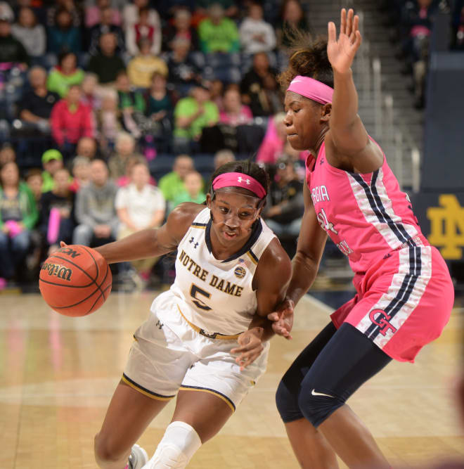Jackie Young had 22 points, seven rebounds, seven assists and five steals in Sunday's win versus Georgia Tech.