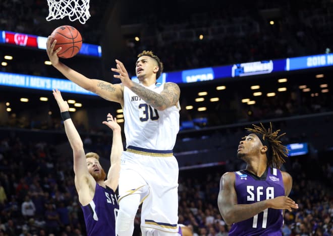 Zach Auguste totaled 26 points and 27 rebounds in Notre Dame’s first two NCAA games.
