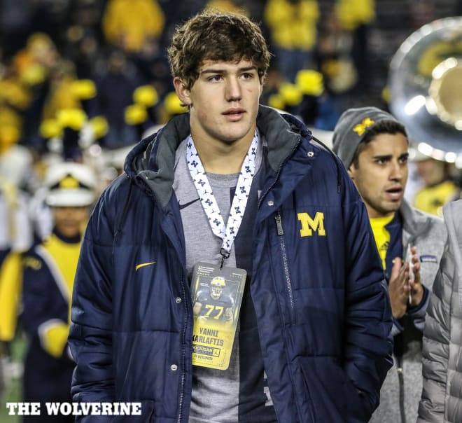 Sophomore linebacker Yanni Karlaftis holds a Michigan offer and spent last weekend in Ann Arbor.