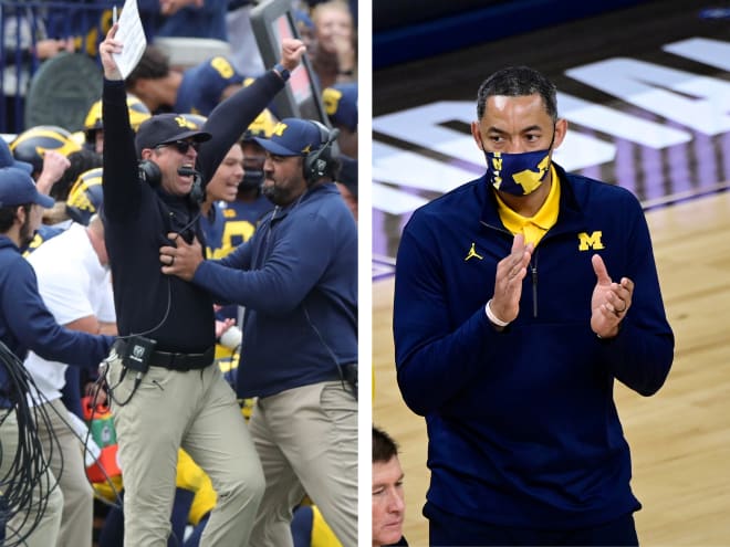 Michigan Wolverines football coach Jim Harbaugh is heading into his seventh season on the job, while basketball's Juwan Howard is entering year three.