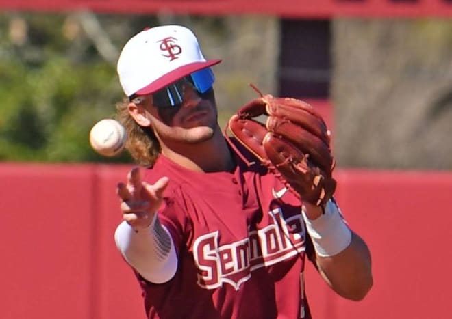 FSU's Jackson Greene makes a defensive play earlier this season.