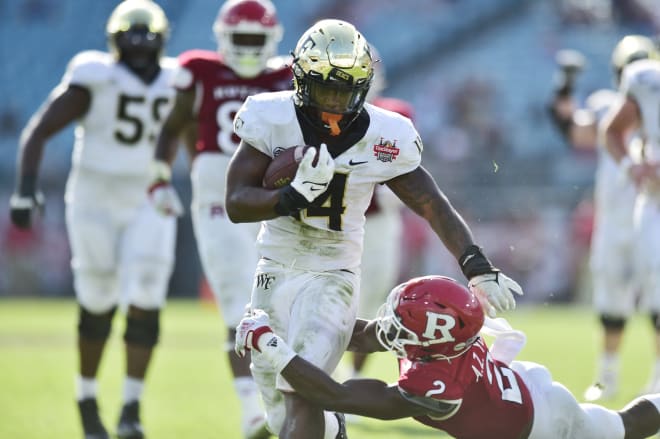 Justice Ellison scores a touchdown against Rutgers in last year's Gator Bowl. 