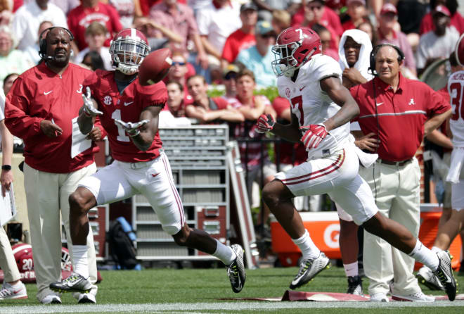 Trevon Diggs returns to practice with the Tide