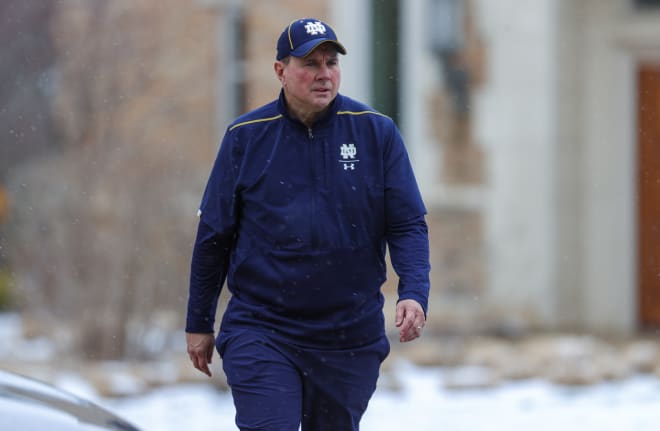 New defensive coordinator Al Golden has been a valuable resource for Notre Dame head coach Marcus Freeman.