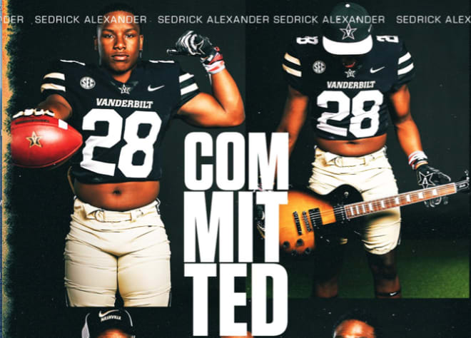 3-star RB Sedrick Alexander commits to the Commodores