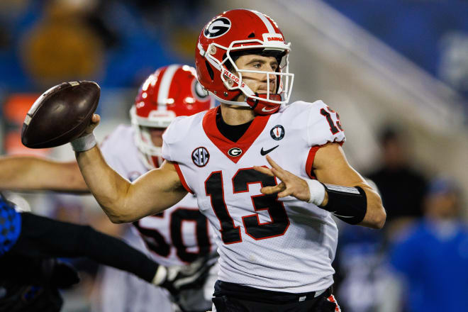 Former walk-on Stetson Bennett has won 26 of 29 games as Georgia's starting quarterback.