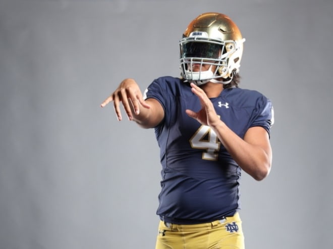 Kenny Minchey participated in a photoshoot during last weekend's official visit to Notre Dame. 