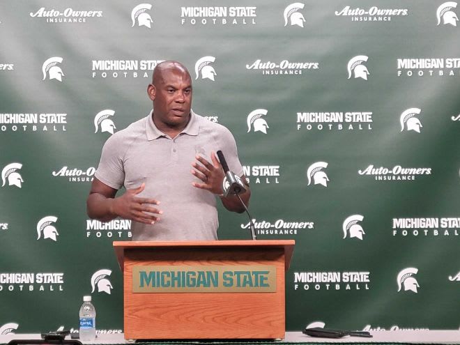Mel Tucker was impressed with what his team showed in Saturday's scrimmage, but knows the Spartans still have work to do. 