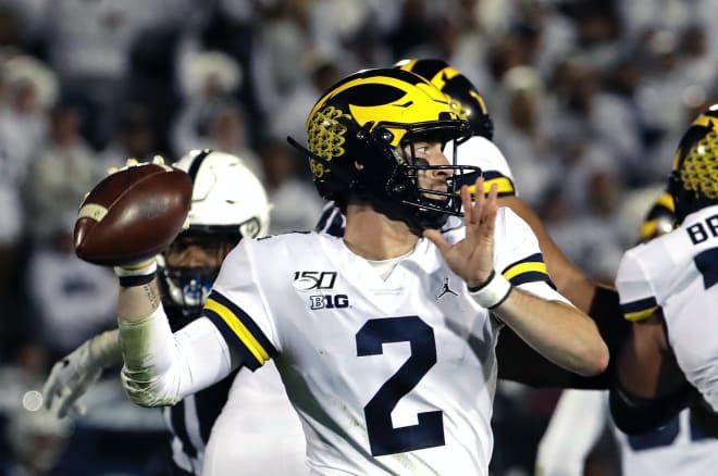 After throwing a pick on Saturday, Michigan Wolverines football senior quarterback Shea Patterson now has a 9-4 touchdown-to-interception ratio on the year.