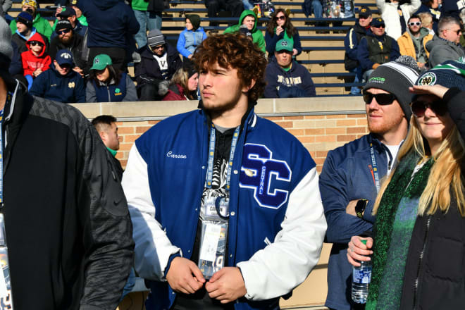 2022 OL Carson Hinzman was "super humbled and grateful" to land an offer from the Notre Dame Fighting Irish.