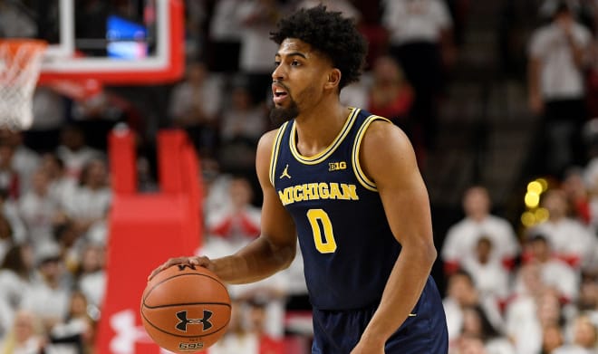 David DeJulius (0) scored 20 points in Michigan's final game of the regular season.